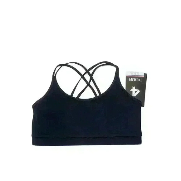 FourLaps Vitality Sports Bra Womens Small Black Gym/Workout NWT $58. - Picture 4 of 9